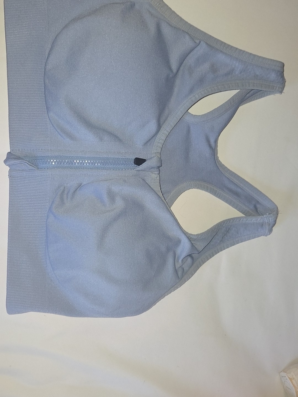 Light Blue Women’s Front-Zip Sports Bra